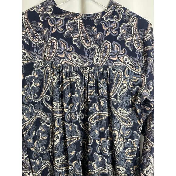Splendid Alessandra Button Down Paisley Silk Shirt Sz M New - Picture 6 of 9
